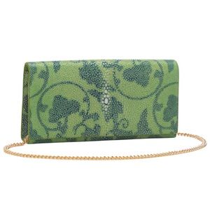 Genuine shagreen/ stingray print clutch.